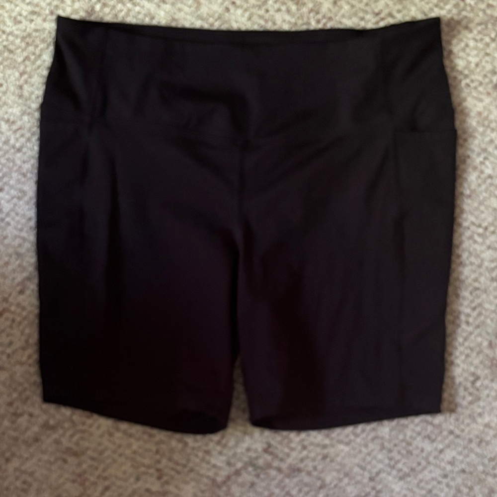 Athletic Works Black Bike Shorts Lightweight Elastic Waist